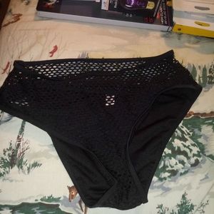Black mesh bikini bottom